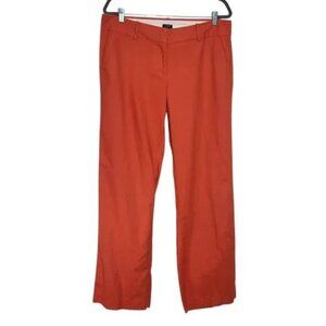 J. Crew Orange Full Leg Linen Pants Size 12 Orange Straight Leg Pants